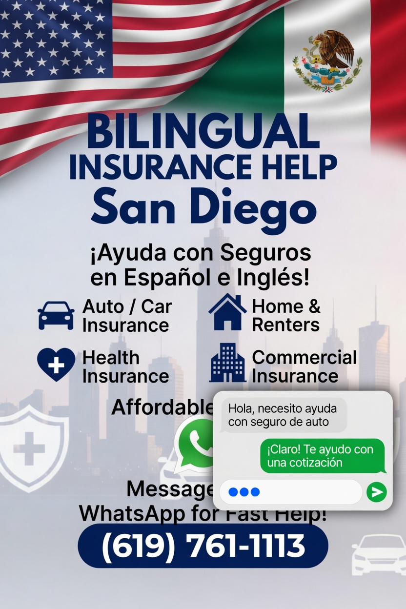 Bilingual insurance support by phone and WhatsApp from Graystone in San Diego