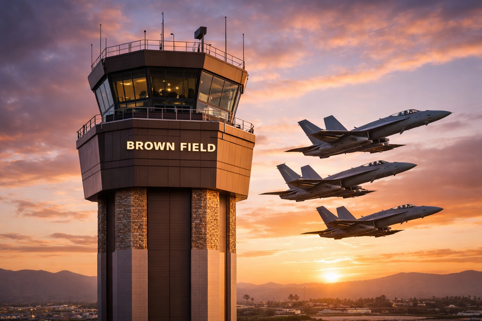 Graystone office exterior at Brown Field Airport in San Diego