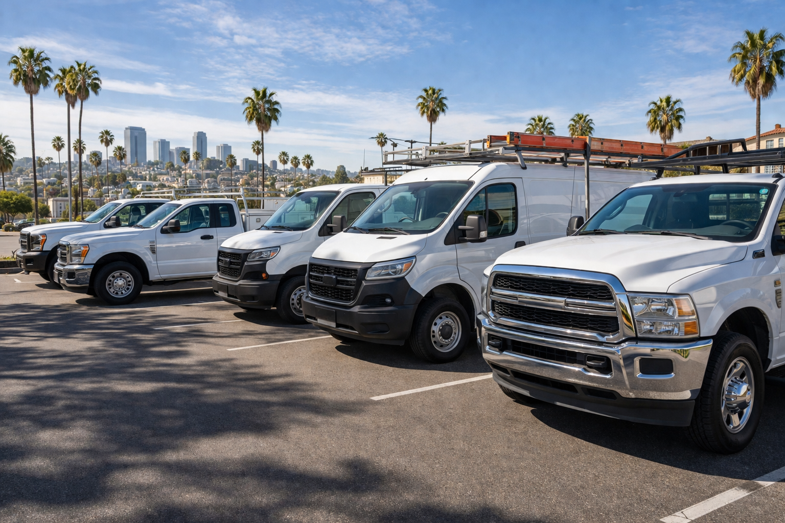 San Diego work trucks for commercial auto and fleet insurance
